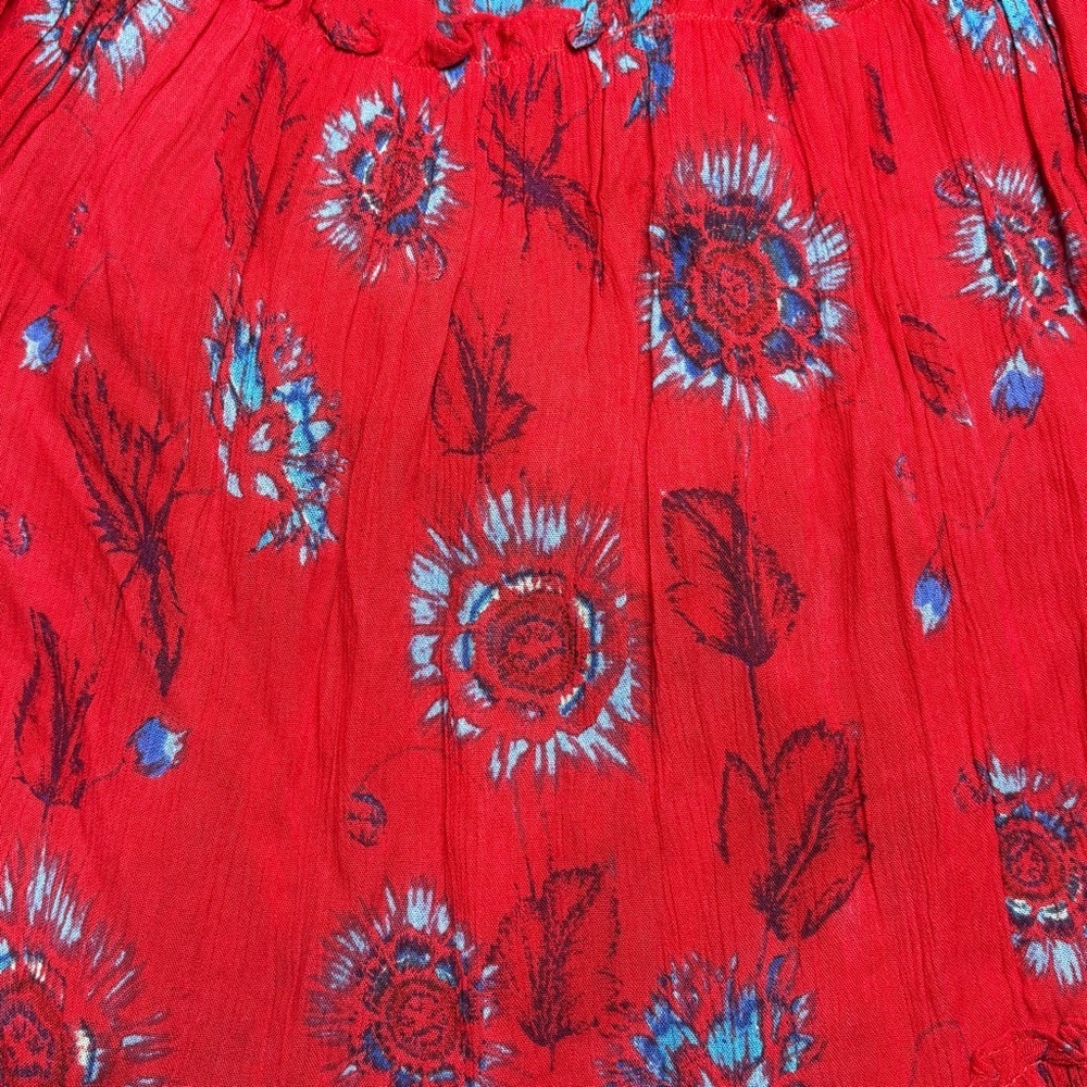 Free People Intimately Red Garden Party Floral Tiered Maxi Dress - Picture 10 of 15